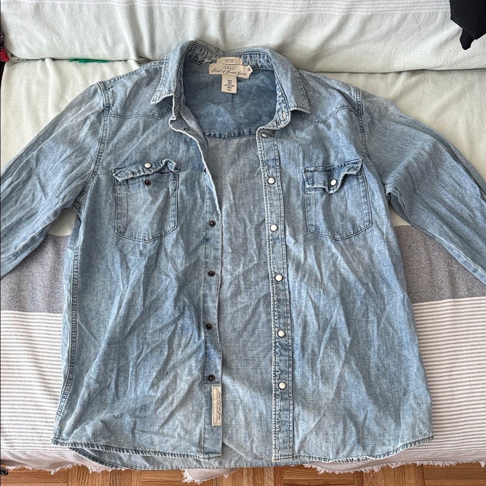 H&M Light Blue Denim Button-Down Shirt